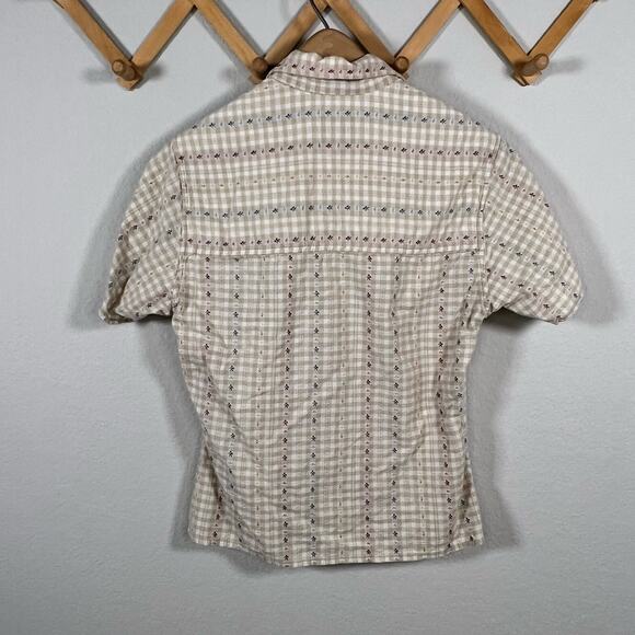 Vintage Woolrich Rugged Outdoorwear Plaid Floral Button Down Blouse Size Small - Picture 2 of 8